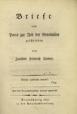 Briefe aus Paris zur Zeit der Revolution. Aus dem Braunschweigischen Journal abgedruckt.