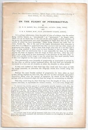 Imagen del vendedor de On the Flight of Pterodactyles [Offprint from the Aeronautical Journal, Official Organ of the Aeronautical Society of Great Britain, No. 72, October 1914] a la venta por Besleys Books  PBFA