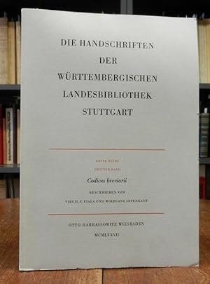 Die Handschriften der Württembergischen Landesbibliothek Stuttgart. Erste Reihe, dritter Band: Co...