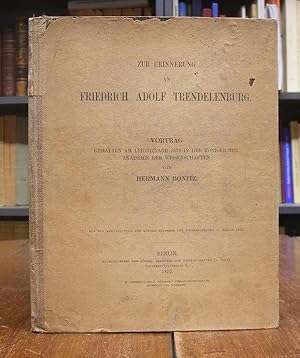 Bild des Verkufers fr Zur Erinnerung an Friedrich Adolf Trendelenburg. Vortrag gehalten am Leibniztage 1872 in der kniglichen Akademie der Wissenschaften. zum Verkauf von Antiquariat Dr. Lorenz Kristen