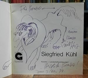 Eigenhändige Zeichnung und handschriftliche Widmung in: Siegfried Kühl. Korsika - Landschaftszeic...