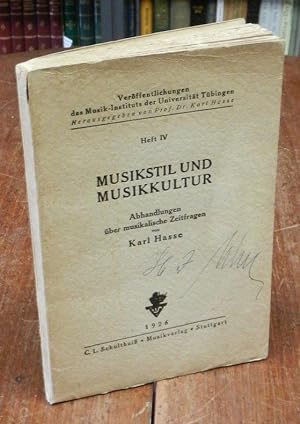 Musikstil und Musikkultur. Abhandlungen über musikalische Zeitfragen.
