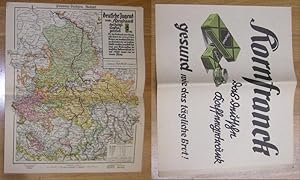 Karte der Provinz Sachsen, Anhalt. Farbige Werbekarte im Maßstab 1 : 60 000 der Heinrich Franck S...