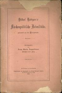 Seller image for Bischof Rudigier's Kirchenpolitische Actenstcke, gesammelt aus dem Dicesanblatte. for sale by Antiquariat Axel Kurta