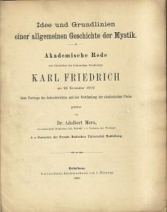 Seller image for Idee und Grundlinien einer allgemeinen Geschichte der Mystik. Akademische Rede. for sale by Antiquariat Axel Kurta