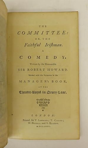 Bild des Verkufers fr The Committee: Or, The Faithful Irishman. A Comedy zum Verkauf von Attic Books (ABAC, ILAB)
