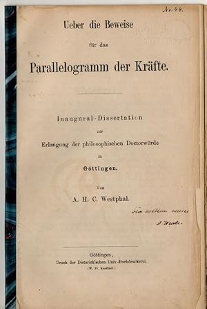 Ueber die Beweise für das Parallelogramm der Kräfte. Dissertation.