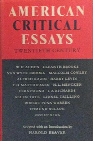 Bild des Verkufers fr American Critical Essays Twentieth Century zum Verkauf von Artful Dodger Books