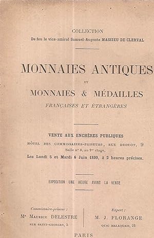 Collection de Feu le Vice-amiral Samuel-auguste Maswsieu de Clairval .Monnaies antiques et monnai...