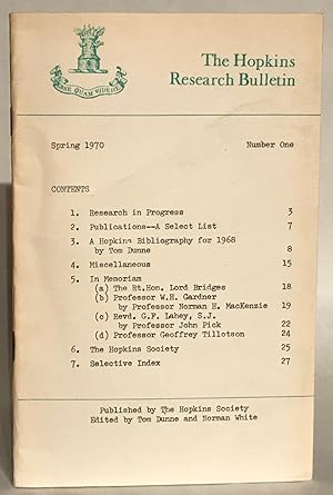 The Hopkins Research Bulletin. Number One. Spring 1970.