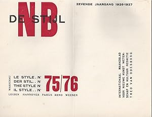 DE STIJL - LE STYLE - DER STIL - THE STYLE - IL STYLE N° 75/76 Zevende Jaargang 1926-1927 - Sêrie...