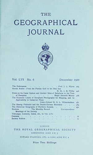 Immagine del venditore per Across Arabia: From the Persian Gulf to the Red Sea" in The Geographical Journal Vol. LVI No. 6 venduto da James Cummins Bookseller, ABAA