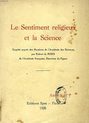 Bild des Verkufers fr LE SENTIMENT RELIGIEUX ET LA SCIENCE zum Verkauf von Le-Livre