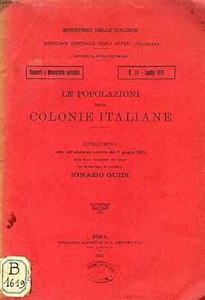 Bild des Verkufers fr LE POPOLAZIONI DELLE COLONIE ITALIANE, DISCORSO zum Verkauf von Le-Livre