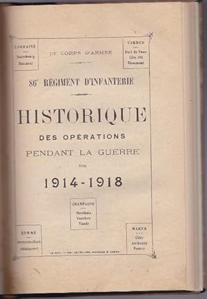 13e corps d'armée. 86e régiment d'infanterie. Historique des opérations pendant la guerre 1914-19...