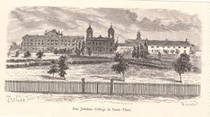 Bild des Verkufers fr Das Jesuiten-College in Santa Clara. Holzstich. zum Verkauf von Antiquariat Heinz Tessin