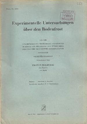 Experimentelle Untersuchungen über den Bodenfrost. Dissertation. Mit einigen Illustrationen im Text.