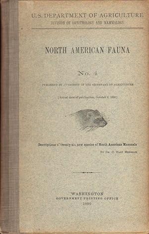 Immagine del venditore per NORTH AMERICAN FAUNA NO. 4 Description of Twenty-Six New Species of North American Mammals venduto da Nick Bikoff, IOBA