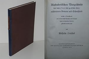 Alphabetisches Verzeichnis der von 1700 bis zu Ende 1810 erschienenen Romane und Schauspiele welc...