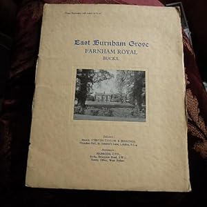 East Burnham Grove , Farnham Royal Bucks - Auction Prospectus 1934 ( Now Crown House), Crown Lane...