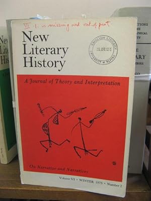 Bild des Verkufers fr New Literary History: A Journal of Theory and Interpretation: On Narrative and Narratives, Volume VI, Winter 1975, Number 2 zum Verkauf von PsychoBabel & Skoob Books