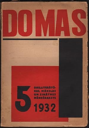 Seller image for Domas. Dailliteraturas, zinatnes un makslas menesraksts. / Domas. Daiļlitertūras, zintnes un mkslas m"nešraksts. Nr. 5. 1932. [Thoughts. Monthly Review of Literature, Science and Art.] for sale by Fldvri Books