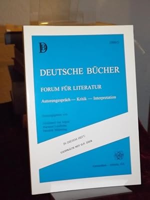 Bild des Verkufers fr Deutsche Bcher. XXIX/1999/3. Gesprch mit O.P. Zier. Forum fr Literatur. Autorengesprch - Kritik - Interpretation. zum Verkauf von Antiquariat Hecht