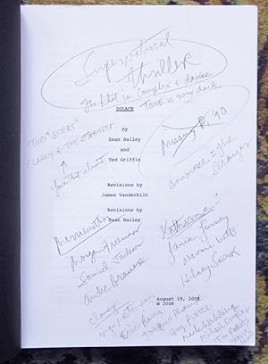 2008 ANNOTATED SCREENPLAY for the FILM "SOLACE" Colin Farrell, Anthony Hopkins