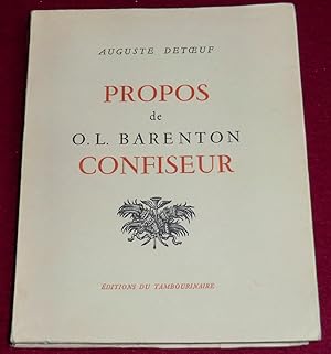 Imagen del vendedor de PROPOS DE O.L. BARENTON CONFISEUR a la venta por LE BOUQUINISTE