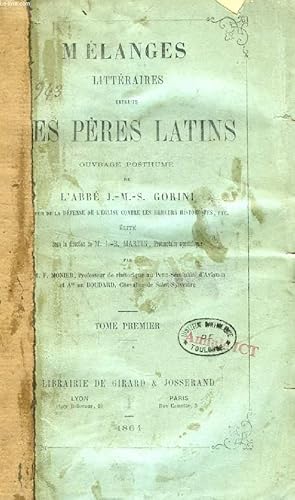 Bild des Verkufers fr MELANGES LITTERAIRES EXTRAITS DES PERES LATINS, 4 TOMES (EN 3 VOLUMES) zum Verkauf von Le-Livre