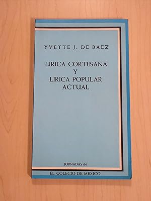Bild des Verkufers fr Lirica Cortesana y Lirica Popular Actual zum Verkauf von Bradley Ross Books