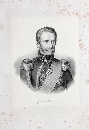 Image du vendeur pour General Jomini" originale Lithographie auf Japan ca.21x16cm auf Btten-Karton (ca.31,5x22cm) aufgewalzt (Chine appliqu) unterhalb der Darstellung typographisch betitelt; Friedrich Hasler Baden im Aargau 1868-71 mis en vente par Kunsthandel & Antiquariat Magister Ru