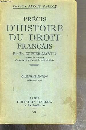 Imagen del vendedor de PRECIS D'HISTOIRE DU DROIT FRANCAIS / PETITS PRECIS DALLOZ a la venta por Le-Livre