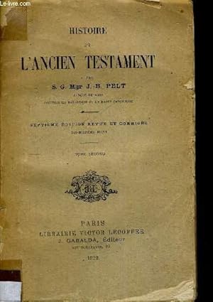 Seller image for L ANCIEN TESTAMENT - TOME SECOND - SEPTIEME EDITION - REVUE ET CORRIGEE for sale by Le-Livre