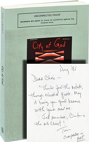 Bild des Verkufers fr City of God (Uncorrected Proof, inscribed to Chris Offutt) zum Verkauf von Royal Books, Inc., ABAA