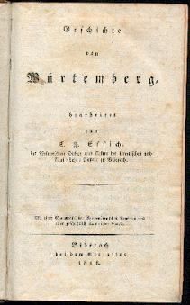 Seller image for Geschichte von Wrttemberg. for sale by Antiquariat  Jrgen Fetzer