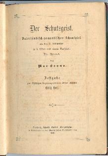 Seller image for Der Schutzgeist. for sale by Antiquariat  Jrgen Fetzer