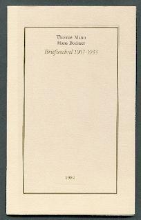 Seller image for Briefwechsel 1907-1933. for sale by Antiquariat  Jrgen Fetzer