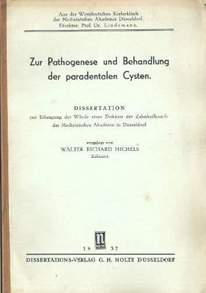 Image du vendeur pour Zur Pathogenese und Behandlung der paradentalen Cysten. Dissertation. mis en vente par Antiquariat Heinz Tessin