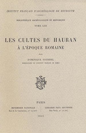 Les cultes du Hauran à l'époque romaine