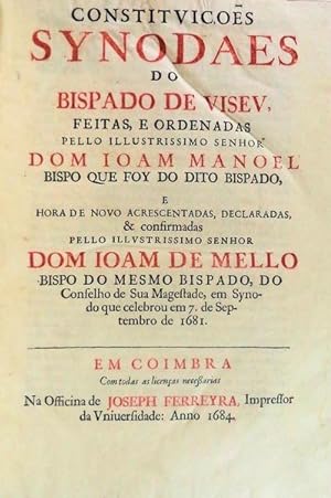 CONSTITVIÇÕES SYNODAES DO BISPADO DE VISEV,