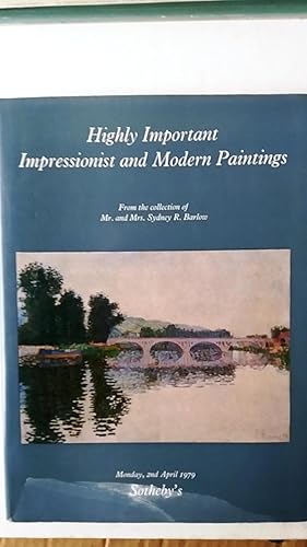 Highly Important Impressionist and Modern Paintings from the Collection of Mr. And Mrs. Sydney R....