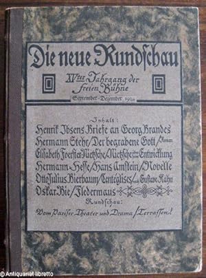 Imagen del vendedor de Die neue Rundschau. XVter Jahrgang der freien Bhne. a la venta por Antiquariat libretto Verena Wiesehfer