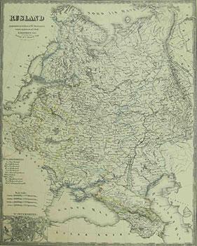 Seller image for Map of Rusland (Russia) with St. Petersborg. for sale by Wittenborn Art Books