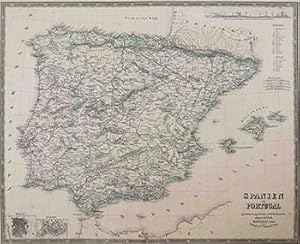 Imagen del vendedor de Map of Spanien og Portgual. a la venta por Wittenborn Art Books