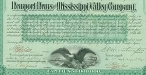 One Hundred Dollars Each In the Capital Stock of the Newport News and Mississippi Valley Company.