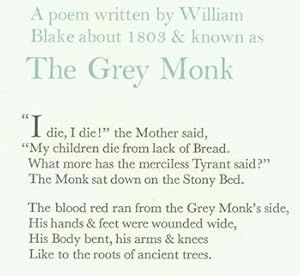 Imagen del vendedor de The Grey Monk: A Poem Written by William Blake About 1803. a la venta por Wittenborn Art Books