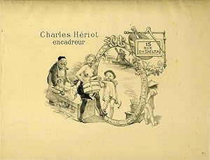 Imagen del vendedor de Charles Heriot, encadreur, 15 rue du Delta. Lithograph advertisement for Paris frame maker a la venta por Antipodean Books, Maps & Prints, ABAA