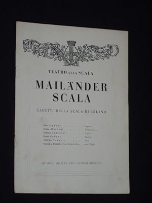 Imagen del vendedor de Programmheft Gastspiel Teatro alla Scala/ Mailnder Scala 1957. [OPERN-ARIEN]. Mit Ilva Ligabue, Elena Mazzoni, Isidoro Antonioli, Paolo Pedani, Giorgio Tadeo und am Flgel: Maestro Rosario Castagnino a la venta por Fast alles Theater! Antiquariat fr die darstellenden Knste