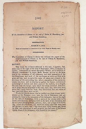 Report of the Committee of Claims in the Case of Tobias E. Stansbury, jun. and William Stansbury